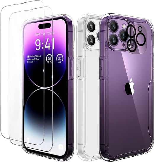 ETUI APPLE IPHONE 14 PRO MAX SILIKONOWE +2x SZKŁO HARTOWANE OCHRONA APARATU Amazon