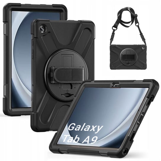 Etui Armor z uchwytem i paskiem do Samsung Galaxy Tab A9 8.7 X110/X115 (Granatowe) Inna marka