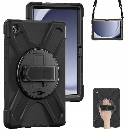 Etui Armor z uchwytem i paskiem do Samsung Galaxy Tab A9 Plus 11 (Czarne) Inna marka