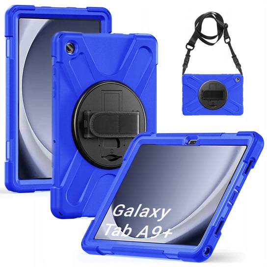 Etui Armor z uchwytem i paskiem do Samsung Galaxy Tab A9 Plus 11 (Granatowe) Inna marka