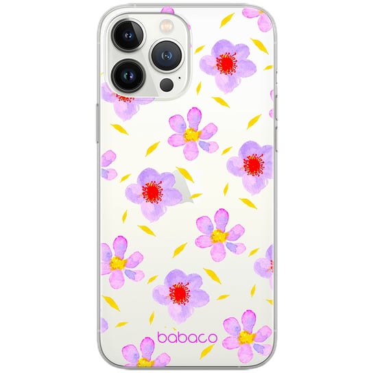 Etui Babaco dedykowane do Iphone 12 Mini, wzór: Kwiaty 022 Etui częściowo przeźroczyste, oryginalne i oficjalnie licencjonowane Babaco