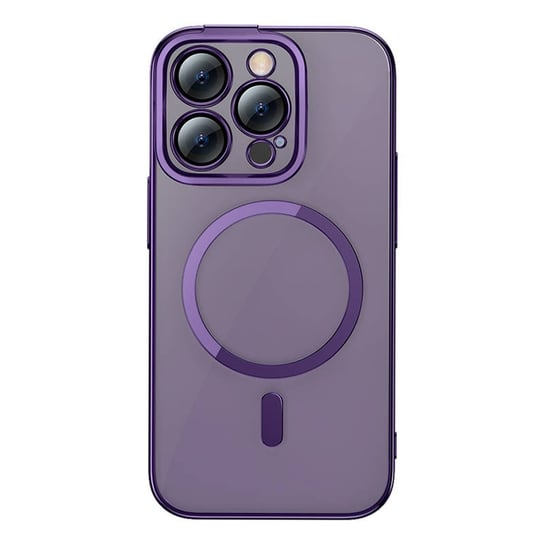Etui Baseus Glitter Magnetic do iPhone 14 Pro (fioletowe) +szkło hartowane +zestaw czyszczący Inna marka