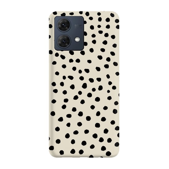 Etui beżowe matowe z nadrukiem Motorola Moto G84 5G Kropki boho PieceofCase