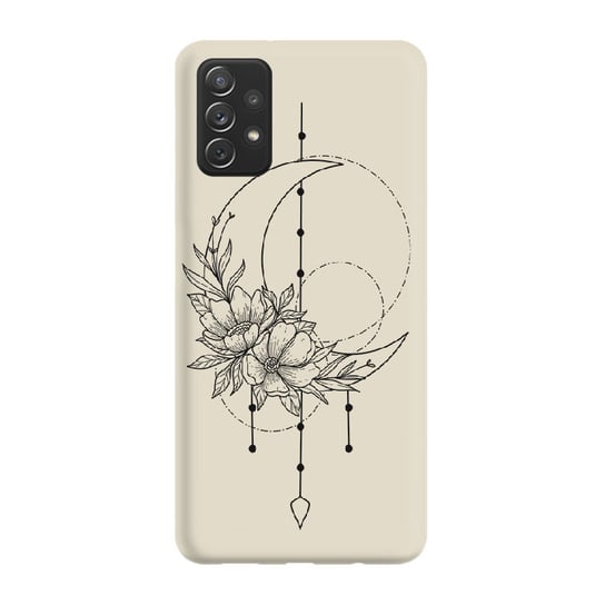 Etui beżowe matowe z nadrukiem Samsung Galaxy A53 5G Flower moon PieceofCase