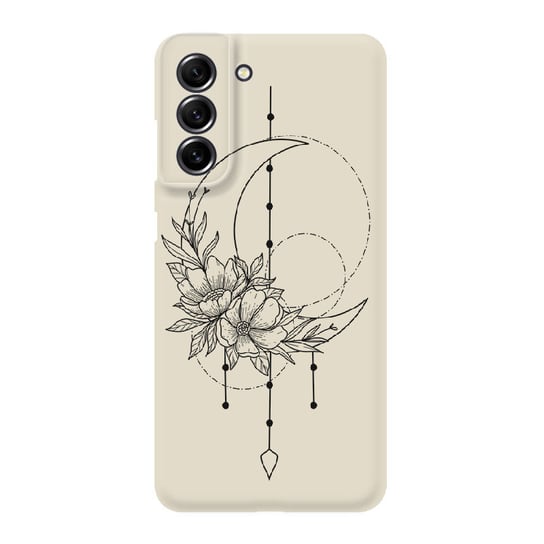 Etui beżowe matowe z nadrukiem Samsung Galaxy S22 Flower moon PieceofCase