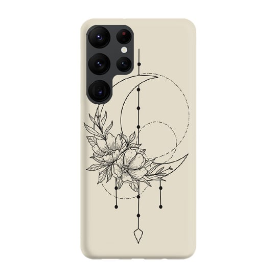 Etui beżowe matowe z nadrukiem Samsung Galaxy S22 Ultra Flower moon PieceofCase