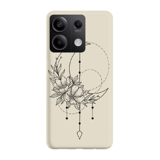 Etui beżowe matowe z nadrukiem Xiaomi Redmi Note 13 Pro 5G Flower moon PieceofCase