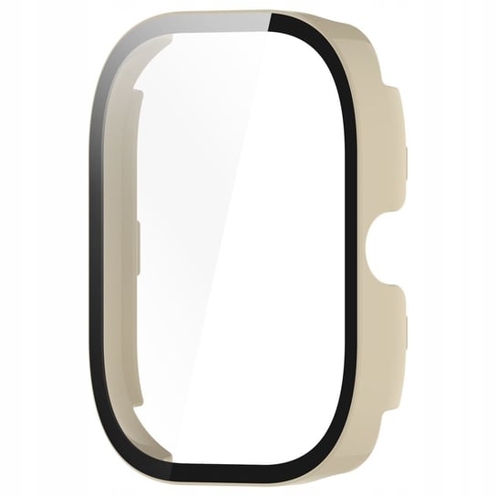 Etui Bizon Case+Glass Watch do Xiaomi Redmi Watch 4, beżowe Bizon