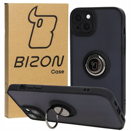 Etui Bizon Case Hybrid Ring do Apple iPhone 15 Plus, czarne Bizon