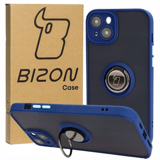 Etui Bizon Case Hybrid Ring do Apple iPhone 15 Plus, granatowe Bizon