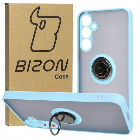 Etui Bizon Case Hybrid Ring do Galaxy A55 5G, błękitne Bizon