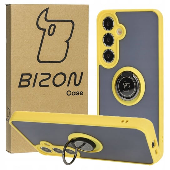 Etui Bizon Case Hybrid Ring do Galaxy S24 Plus, żółte Bizon