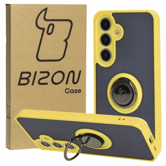 Etui Bizon Case Hybrid Ring do Galaxy S24, żółte Bizon