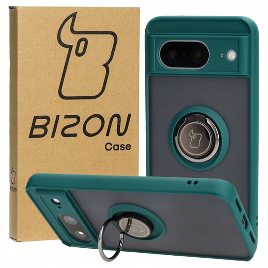 Etui Bizon Case Hybrid Ring Do Google Pixel 8, Ciemnozielone Bizon