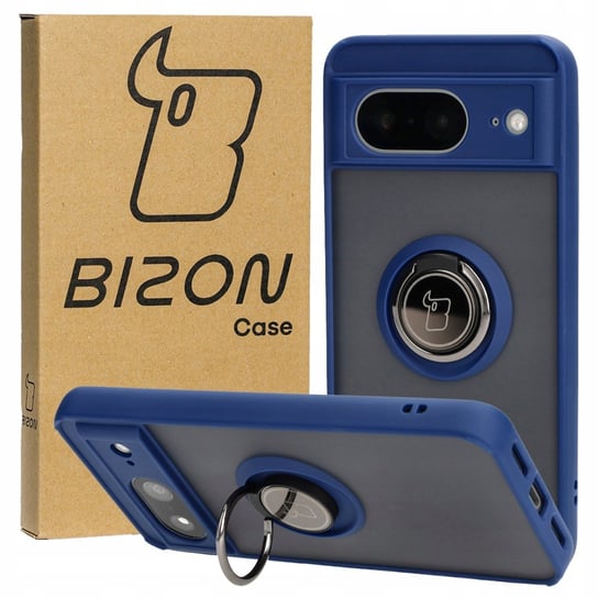 Etui Bizon Case Hybrid Ring Do Google Pixel 8, Granatowe Bizon
