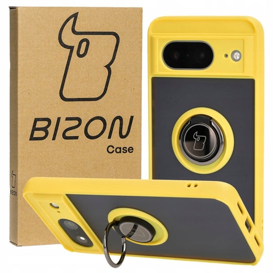 Etui Bizon Case Hybrid Ring Do Google Pixel 8, Żółte Bizon