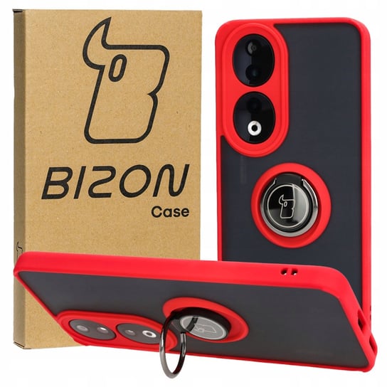 Etui Bizon Case Hybrid Ring do Honor 90, czerwone Bizon