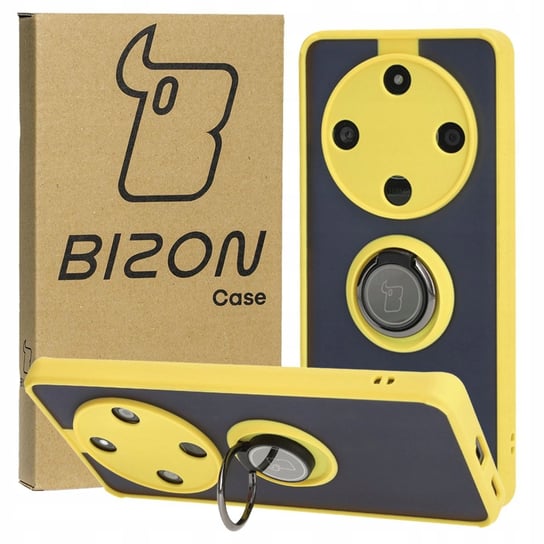Etui Bizon Case Hybrid Ring do Honor Magic6 Lite, żółte Bizon