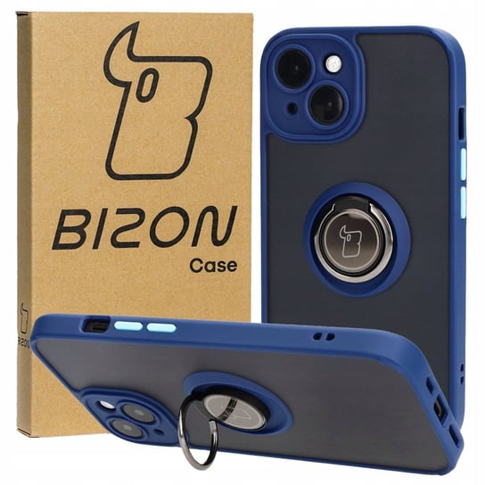 Etui Bizon Case Hybrid Ring do iPhone 15, granatowe Bizon