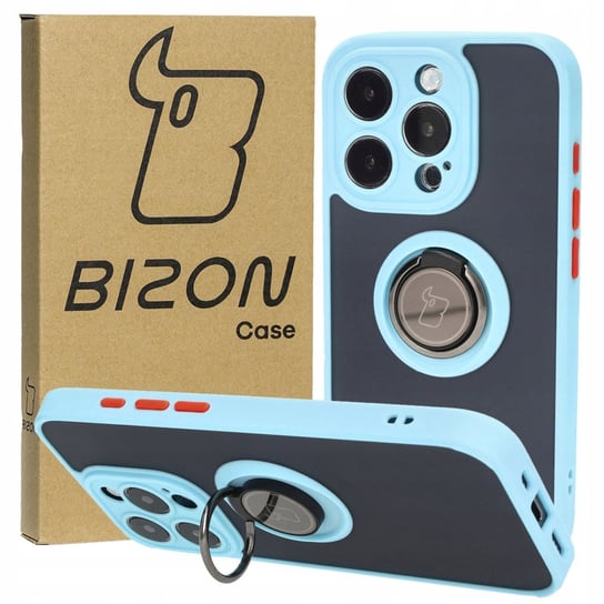 Etui Bizon Case Hybrid Ring do iPhone 15 Pro, błękitne Bizon