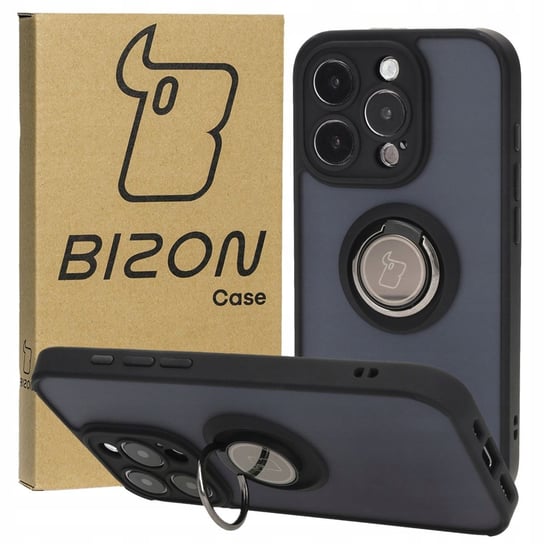 Etui Bizon Case Hybrid Ring do iPhone 15 Pro, czarne Bizon