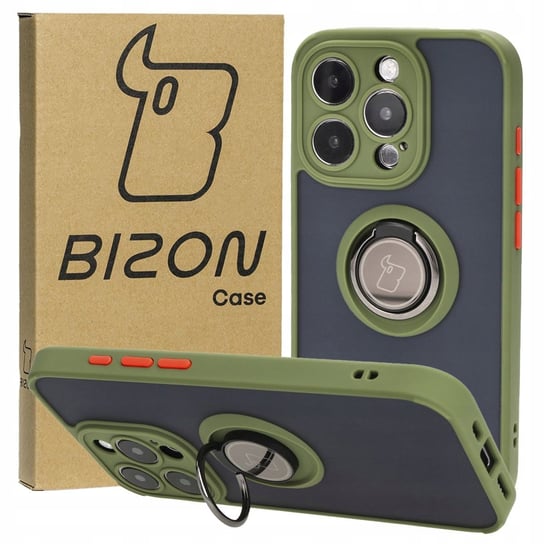 Etui Bizon Case Hybrid Ring do iPhone 15 Pro, jasnozielone Bizon