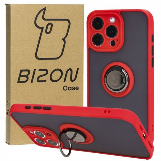 Etui Bizon Case Hybrid Ring do iPhone 15 Pro Max, czerwone Bizon