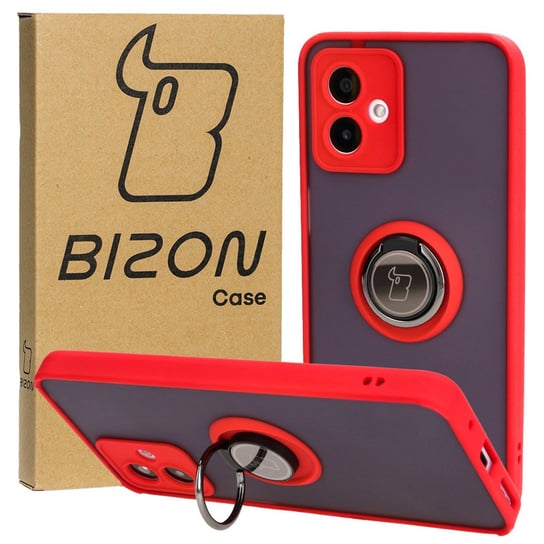 Etui Bizon Case Hybrid Ring Do Motorola Moto G14, Czerwone Bizon