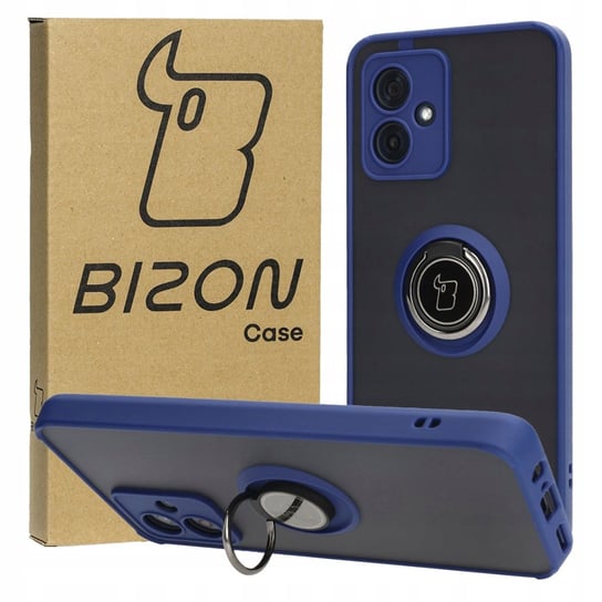 Etui Bizon Case Hybrid Ring do Motorola Moto G54 5G, granatowe Bizon
