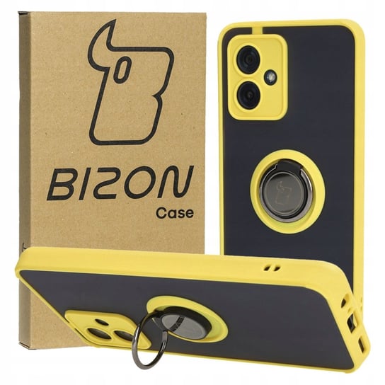 Etui Bizon Case Hybrid Ring do Motorola Moto G54 5G, żółte Bizon