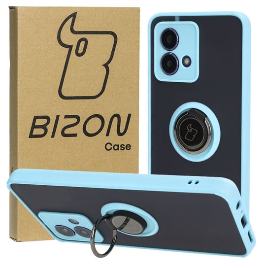 Etui Bizon Case Hybrid Ring do Motorola Moto G84 5G, błękitne Bizon