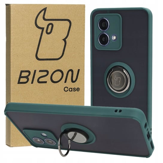 Etui Bizon Case Hybrid Ring do Motorola Moto G84 5G, ciemnozielone Bizon