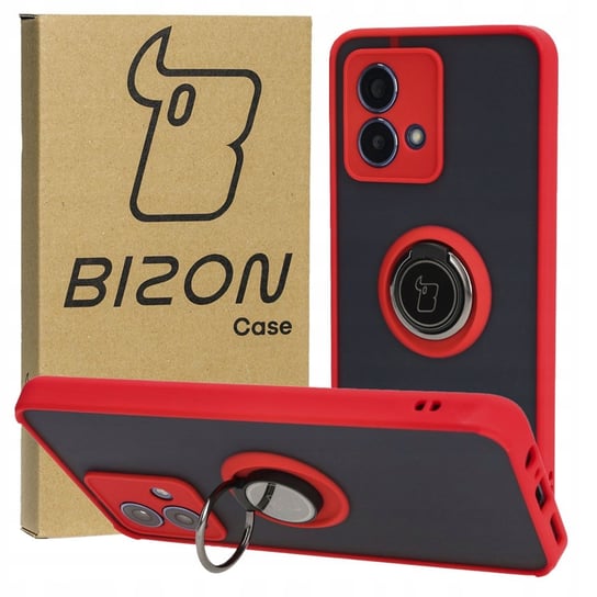 Etui Bizon Case Hybrid Ring do Motorola Moto G84 5G, czerwone Bizon