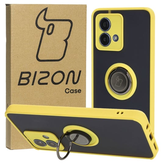 Etui Bizon Case Hybrid Ring do Motorola Moto G84 5G, żółte Bizon