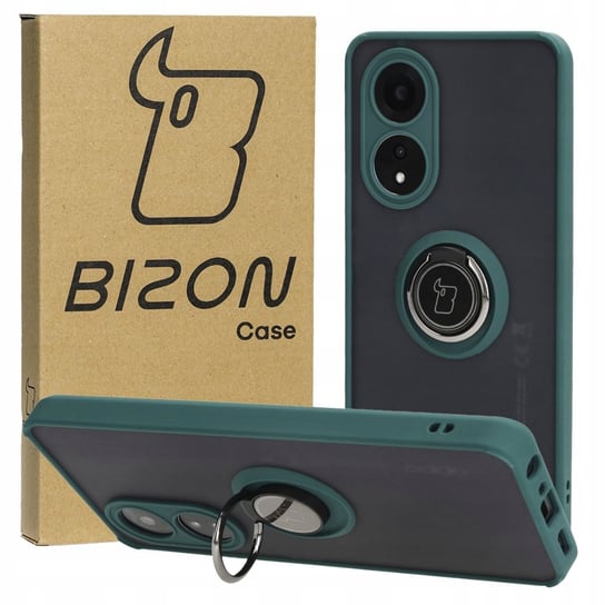 Etui Bizon Case Hybrid Ring Do Oppo A58 4G, Ciemnozielone Bizon