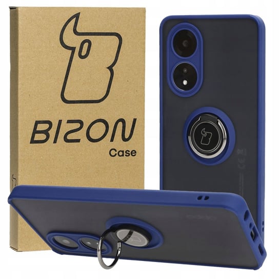 Etui Bizon Case Hybrid Ring Do Oppo A58 4G, Granatowe Bizon