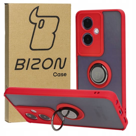 Etui Bizon Case Hybrid Ring do Oppo A79 5G, czerwone Bizon