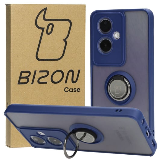 Etui Bizon Case Hybrid Ring do Oppo A79 5G, granatowe Bizon
