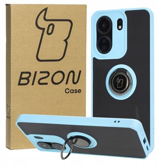 Etui Bizon Case Hybrid Ring do Xiaomi Redmi 13C / Poco C65, błękitne Bizon
