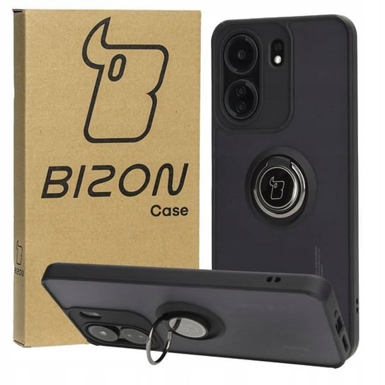 Etui Bizon Case Hybrid Ring do Xiaomi Redmi 13C / Poco C65, czarne Bizon