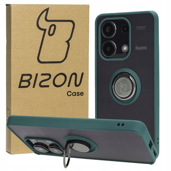 Etui Bizon Case Hybrid Ring do Xiaomi Redmi Note 13 4G, ciemnozielone Bizon