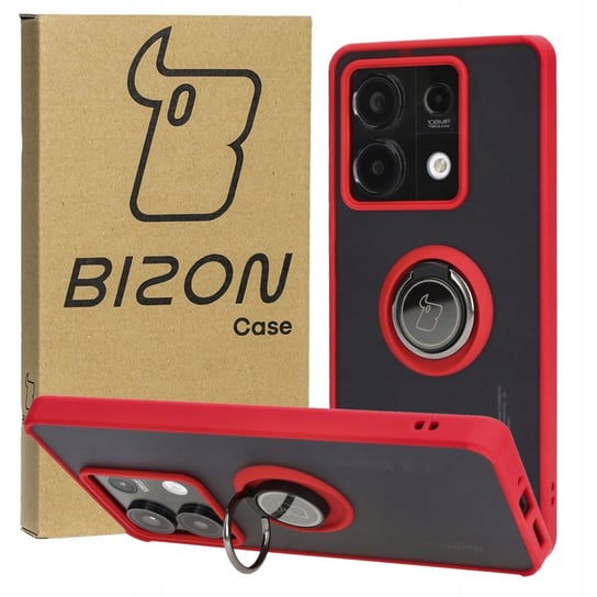 Etui Bizon Case Hybrid Ring do Xiaomi Redmi Note 13 5G, czerwone Bizon