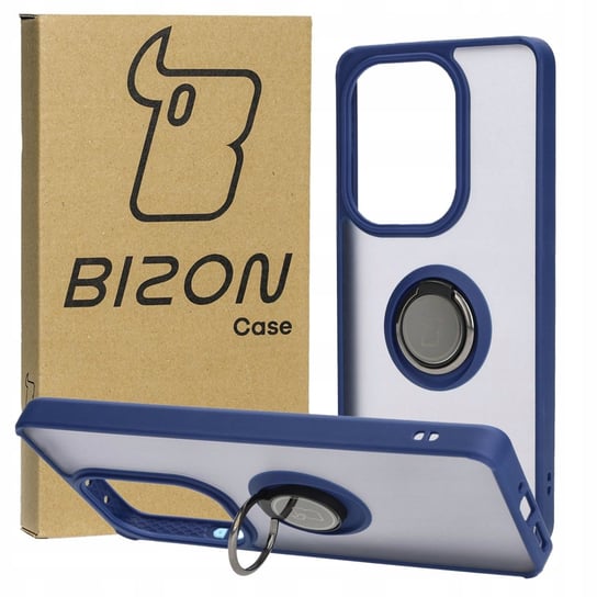 Etui Bizon Case Hybrid Ring do Xiaomi Redmi Note 13 Pro 4G/Poco M6 Pro 4G, granatowe Bizon