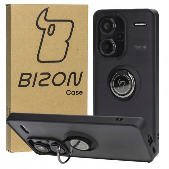 Etui Bizon Case Hybrid Ring do Xiaomi Redmi Note 13 Pro+ 5G, czarne Bizon