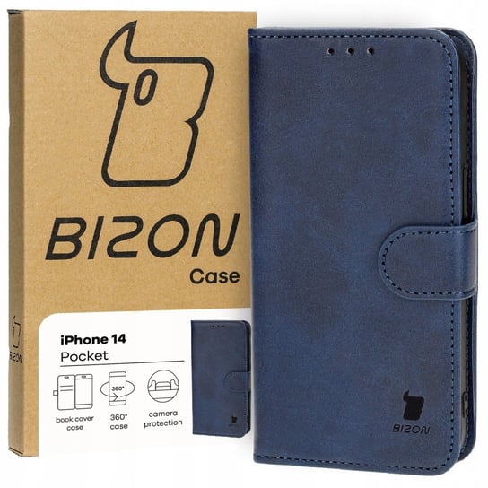 Etui Bizon Case Pocket do Apple iPhone 14, granatowe Bizon