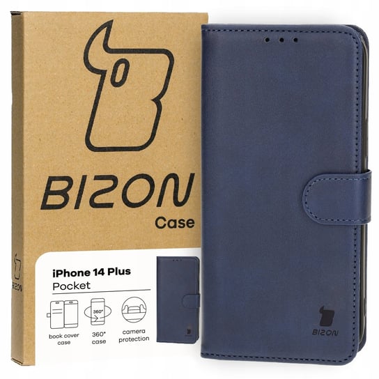 Etui Bizon Case Pocket do Apple iPhone 14 Plus, granatowe Bizon