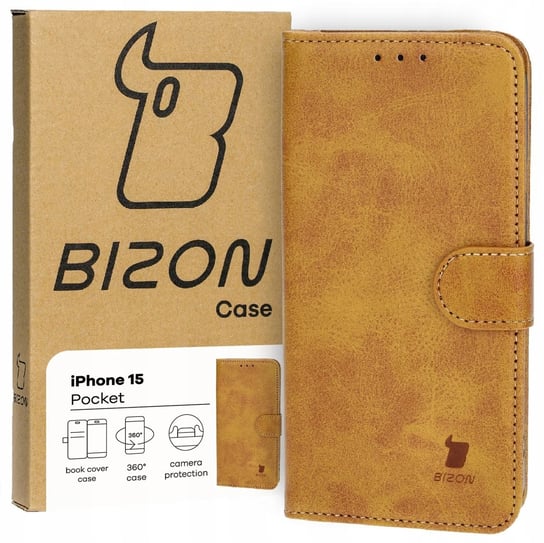 Etui Bizon Case Pocket Do Apple Iphone 15, Brązowe Bizon