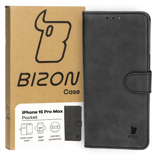 Etui Bizon Case Pocket do Apple iPhone 15 Pro Max, czarne Bizon