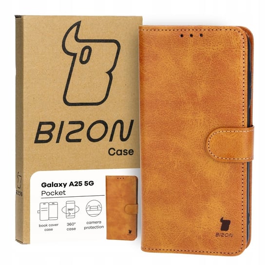 Etui Bizon Case Pocket do Galaxy A25 5G, brązowe Bizon