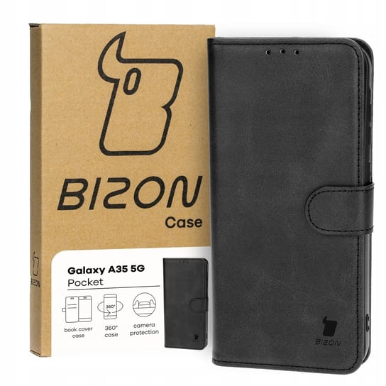 Etui Bizon Case Pocket do Galaxy A35 5G, czarne Bizon